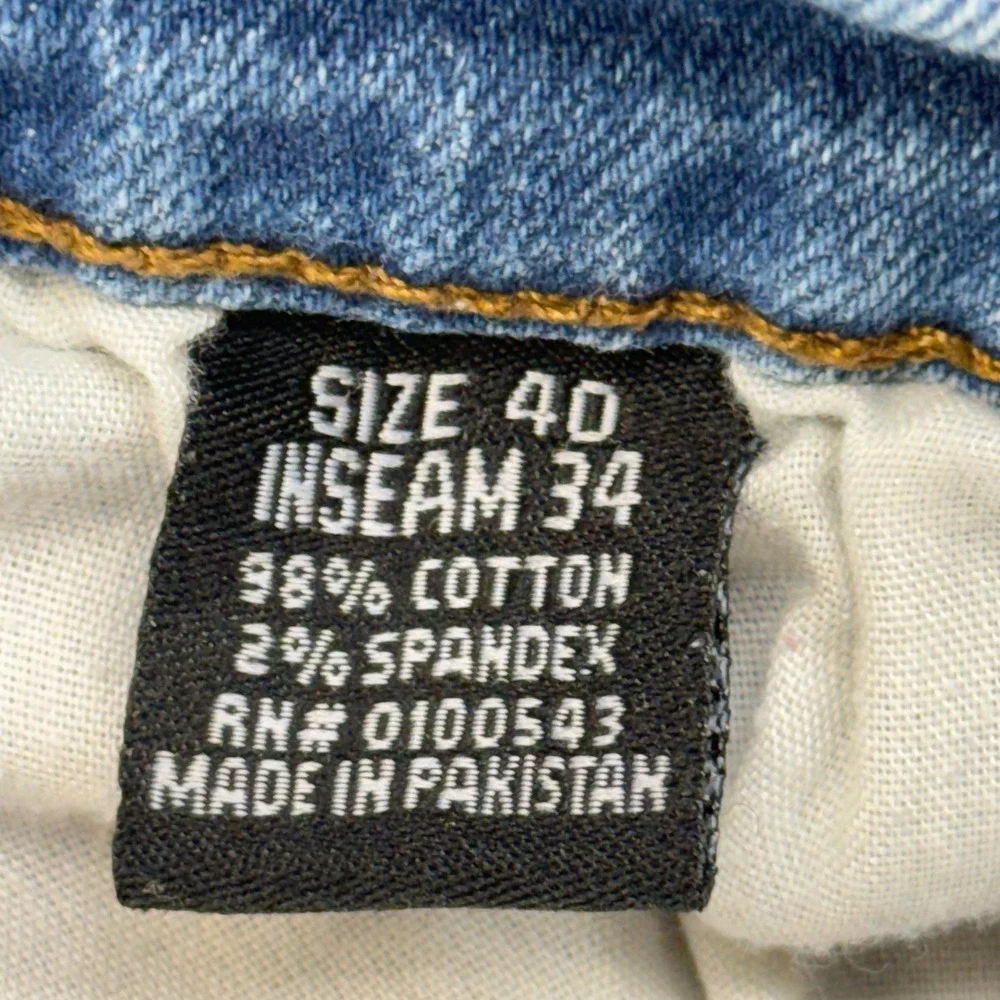 Another Hype Piece Jeans Mens 40 Light Blue Cotton Slim Distressed Acid Wash
